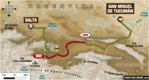 Dakar 2014 Stage 6 Truck Map